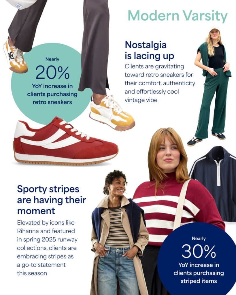 Stitch Fix - Modern Varsity: Nostalgia is lacing up. Sporty stripes are having their moment.